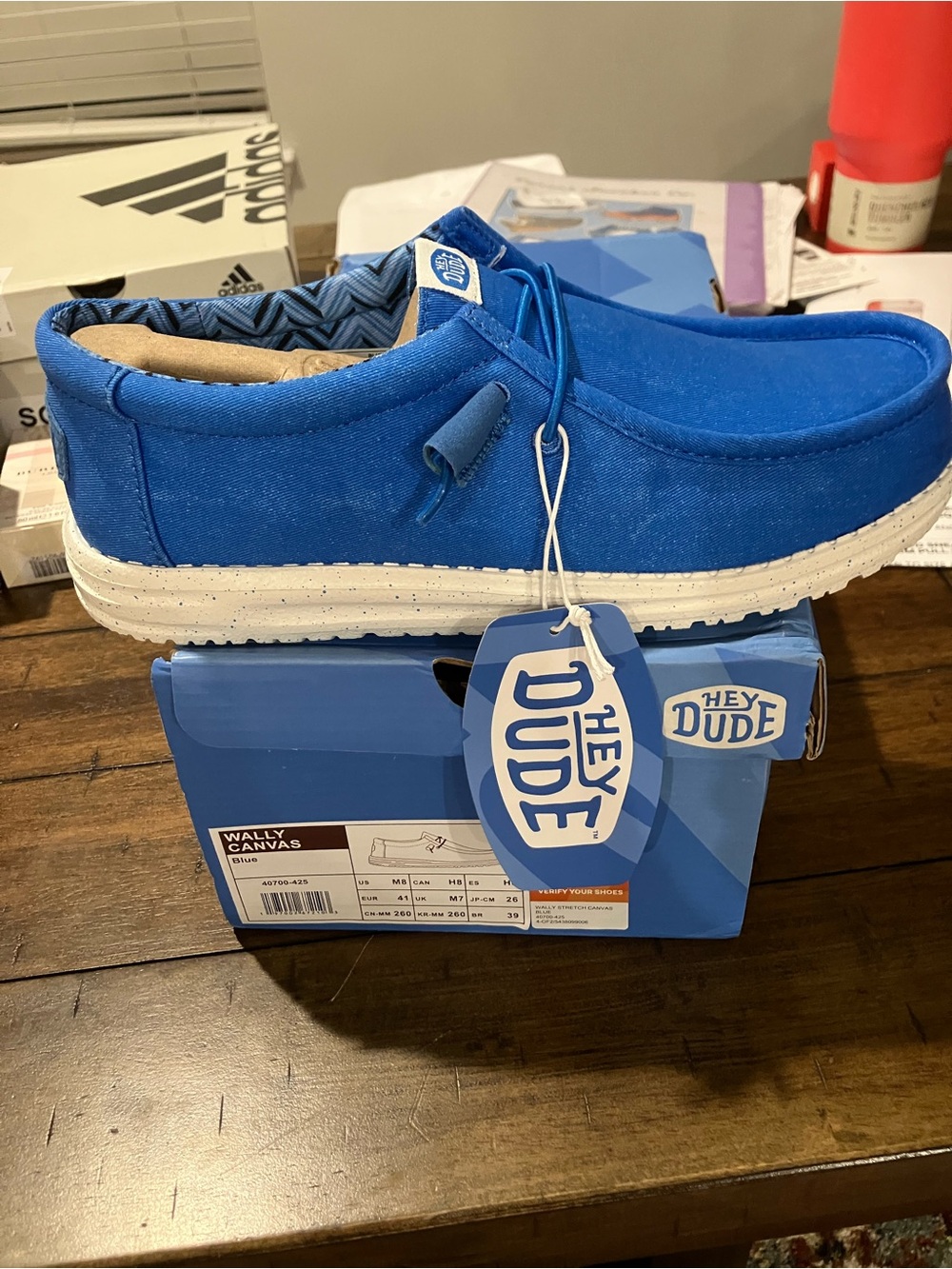 Hey Dude Wally Canvas Slip-On Shoes - Royal Blue Sz 8